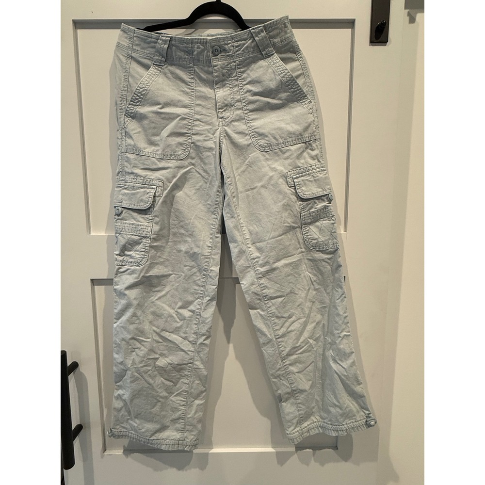 American Eagle Light Blue Cargo Pants Womens 4 Regular Stretch Utility Straight